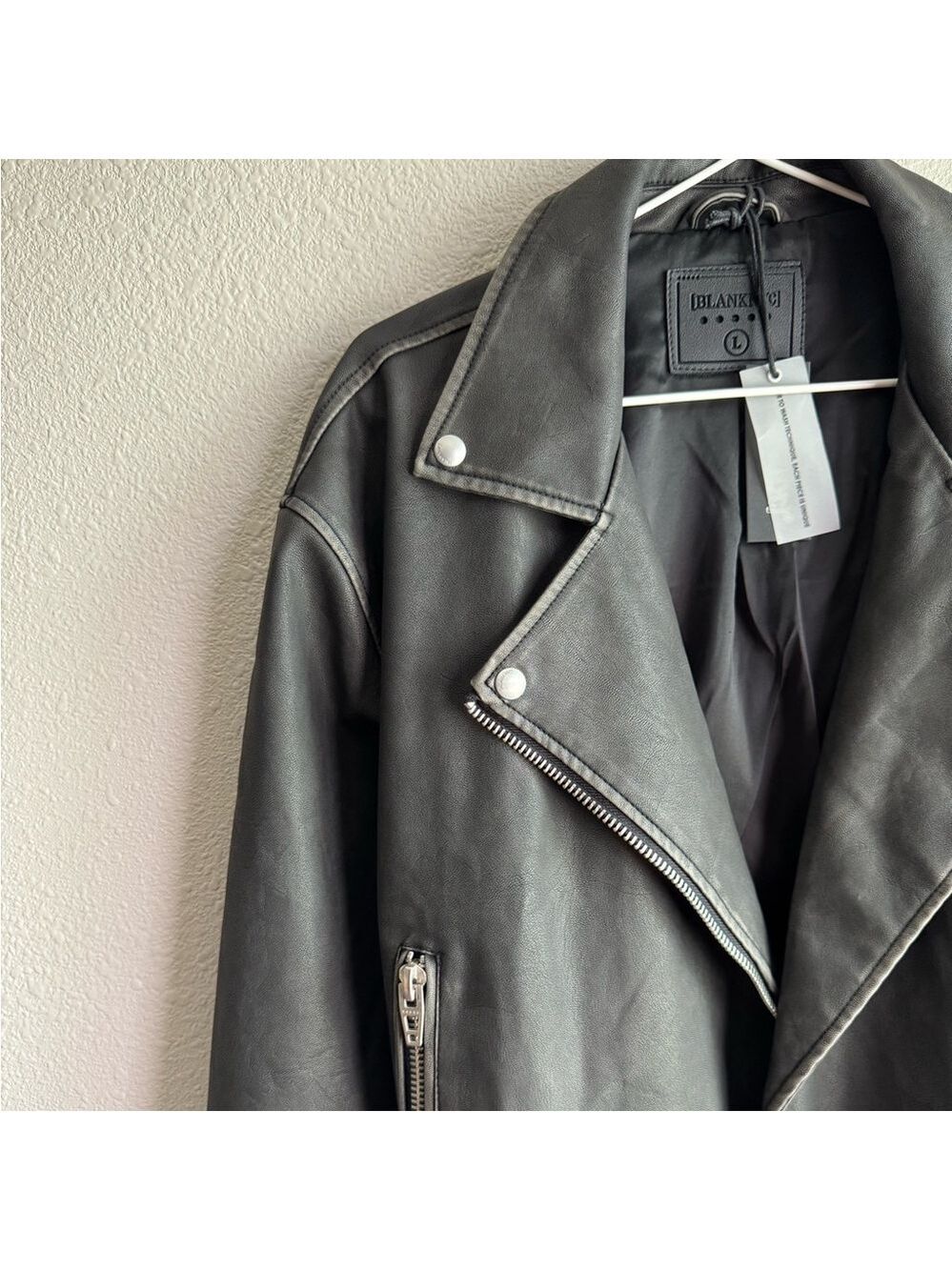 BLANK NYC Vegan Leather Moto Jacket with Belt - Picture 5 of 11